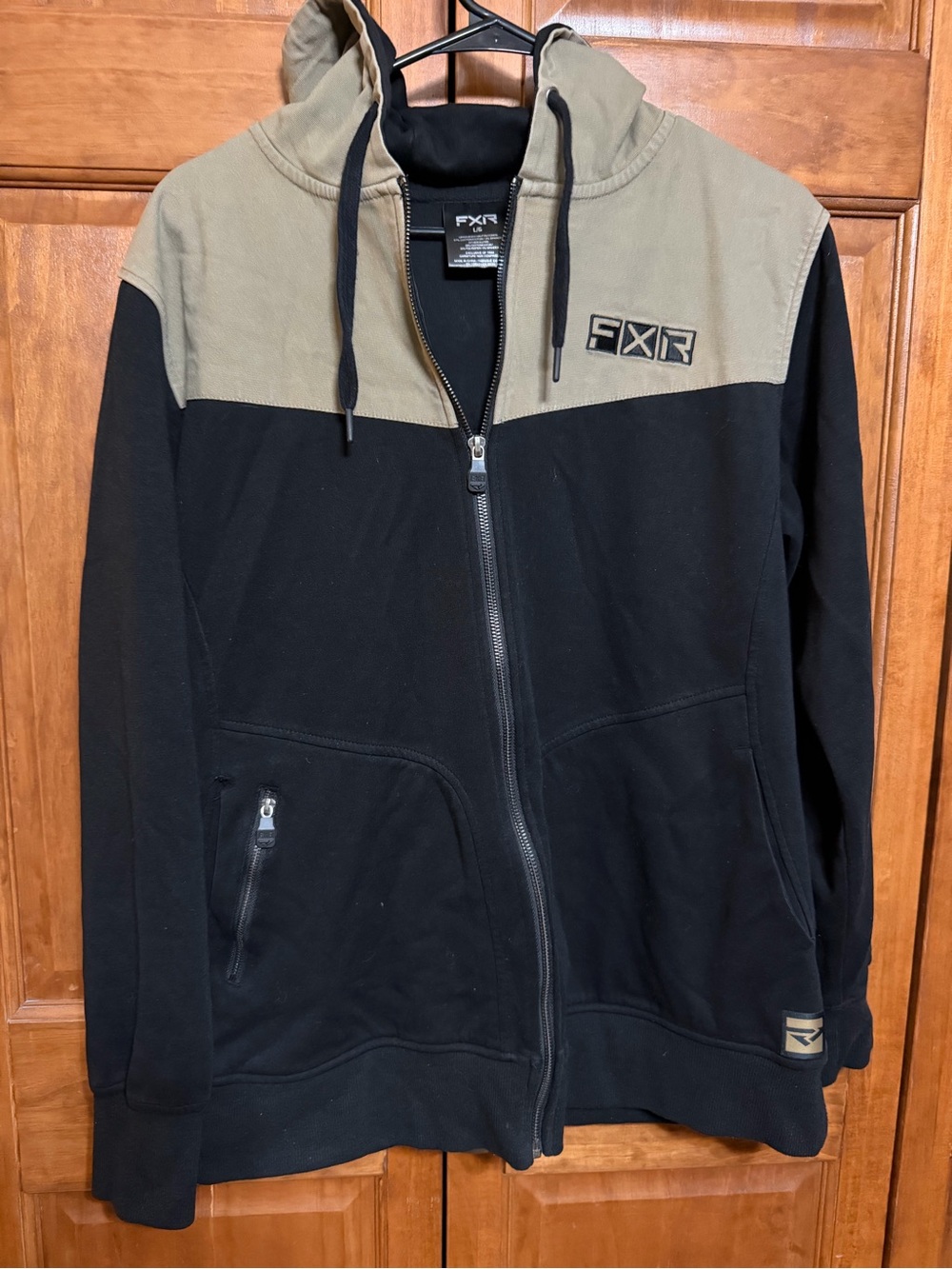 Women’s FXR Black and Beige Zip-Up Hoodie